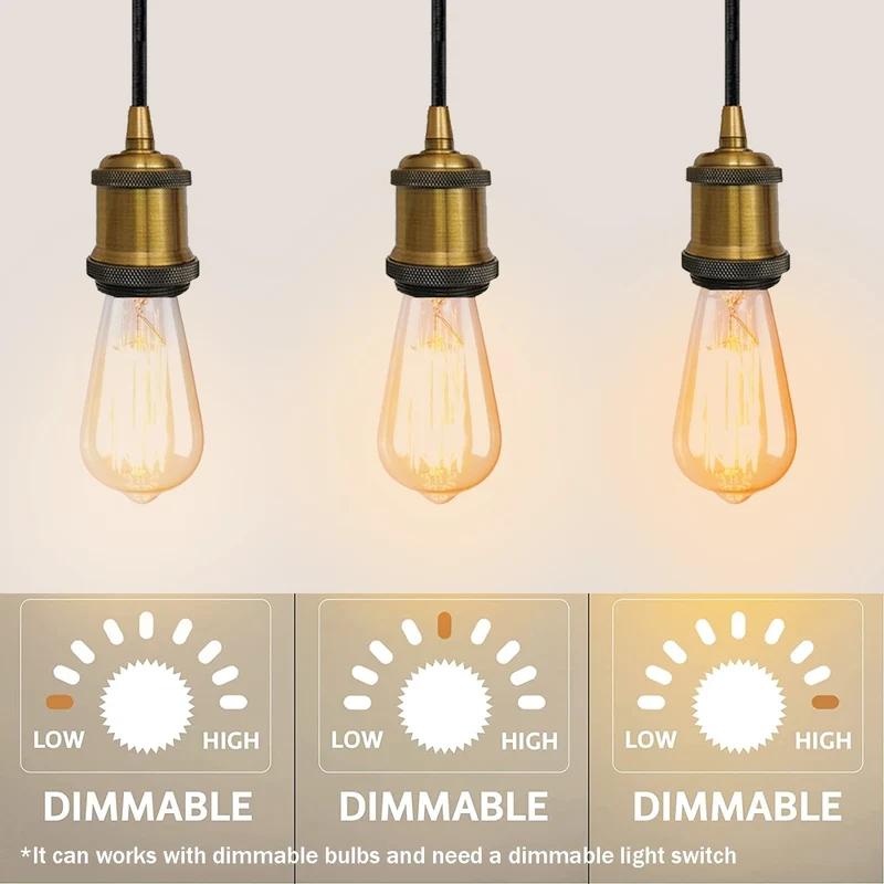 Vintage E27 LED-Glühbirne fassung Hängelampe Wohnzimmer~2897