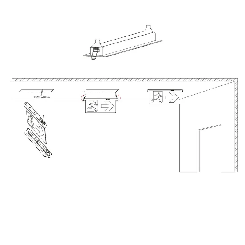 Einbaurahmen für LED-Fluchtwegleuchte 5in1 für ELED200103