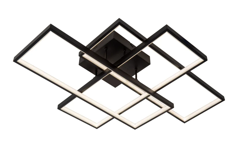 LED-Deckenleuchte Lokero dimmbar CCT Schwarz 65cm