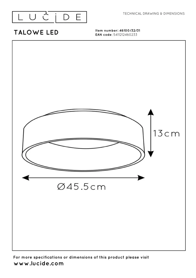 LED-Deckenleuchte Talowe dimmbar Ø 45,5cm