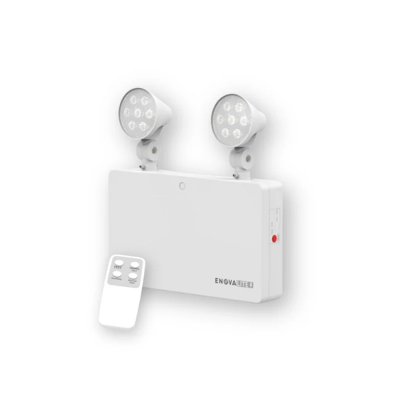 LED-Fluchtwegleuchte Twin-Spot mit Notstromakku 3h, 6 W, 300 lm, Testfunktion & Fernbedienung