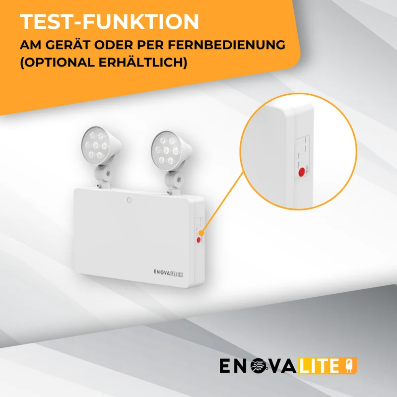 LED-Fluchtwegleuchte Twin-Spot mit Notstromakku 3h, 6 W, 300 lm, Test-Funktion