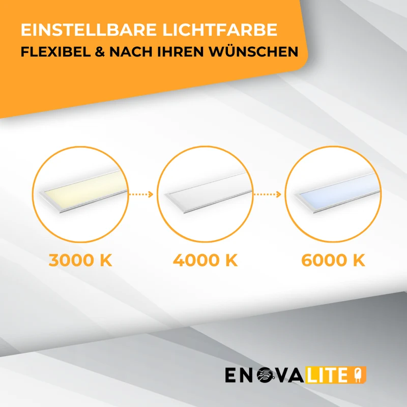 LED CCT Panel mit Fernbedienung, 120x30 cm, 36 W, 3600 lm, dimmbar
