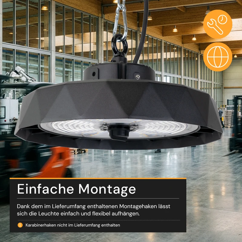 LED-HighBay PRO, Diamant Design, 200 W, 30000 lm, 5000 K (neutralweiß), IP65, Philips Netzteil, Lumileds LED