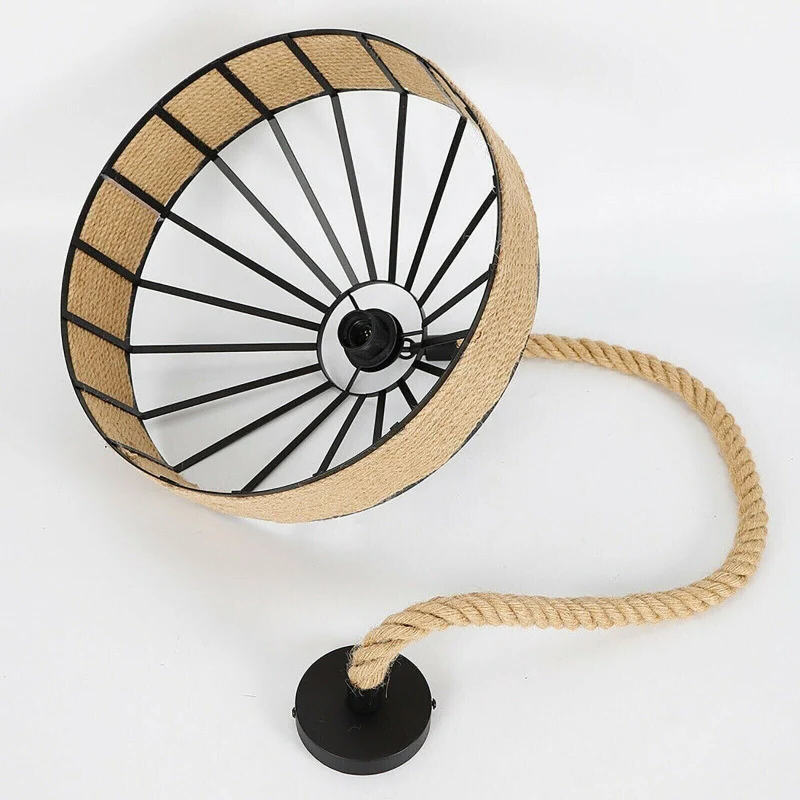 Hanfseil Pendelleuchte Ø30cm Höhenverstellbar~2936