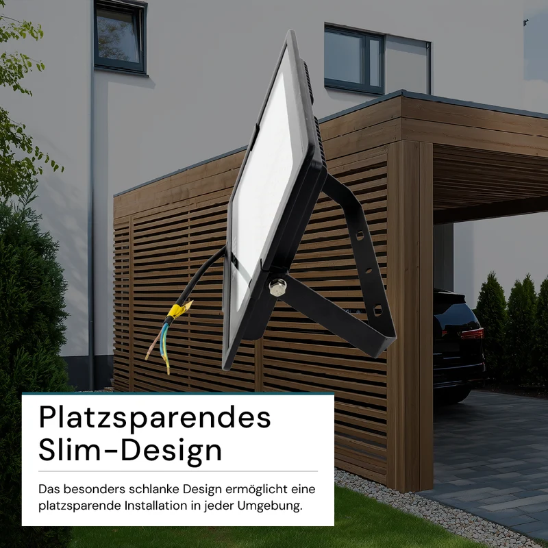 LED-Fluter, 150 W, 3000 K (warmweiß), 15000 lm, schwarz, IP65