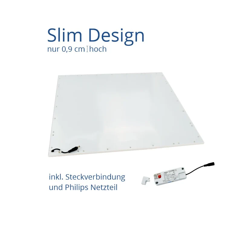 4er Pack LED-Panels, 36 W, 62x62 cm, 4000K, 25000 h