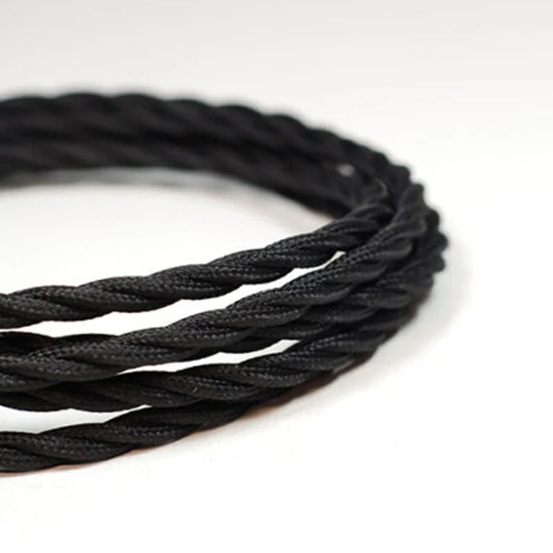 Vintage 2-adriges gedrehtes Seidenstoff kabel 0.75mm²:~1440