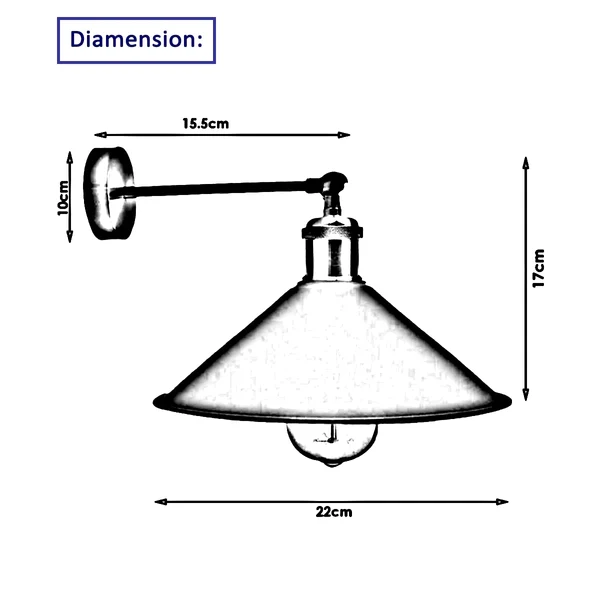 Modern Wandleuchte|E27 Lampenfassung|22cm Lampenschirm~2927