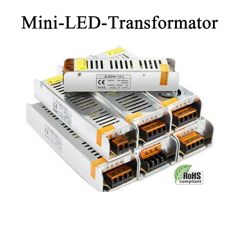 12V Mini LED Trafo Slim Netzteil 15W-360W Transformator ~2780