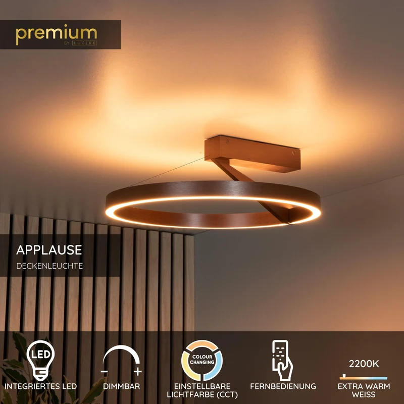 LED-Deckenleuchte Applause dimmbar mit CCT Ø 40cm