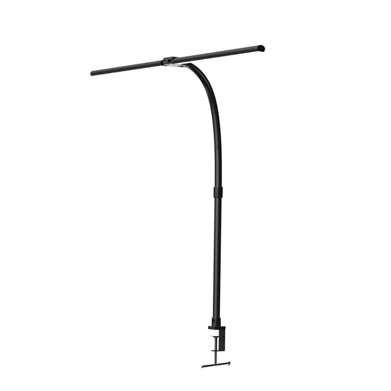 LED-Schreibtischlampe, Doppelkopf, in Schwarz, dimmbar, 5 Farbtemperaturstufen, 24 W, 800 lm, klemm- und verstellbare Monitorlampe