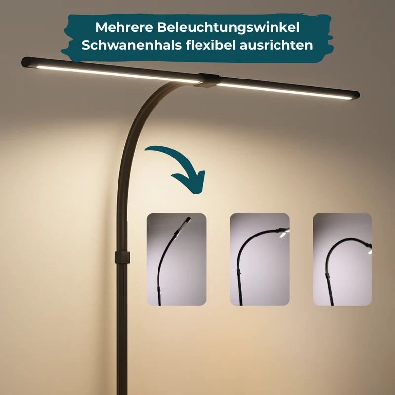 2er Pack LED-Schreibtischlampe, Doppelkopf, weiß, dimmbar, 5 Farbtemperaturstufen, 24 W, 800 lm, klemm- und verstellbare Monitorlampe