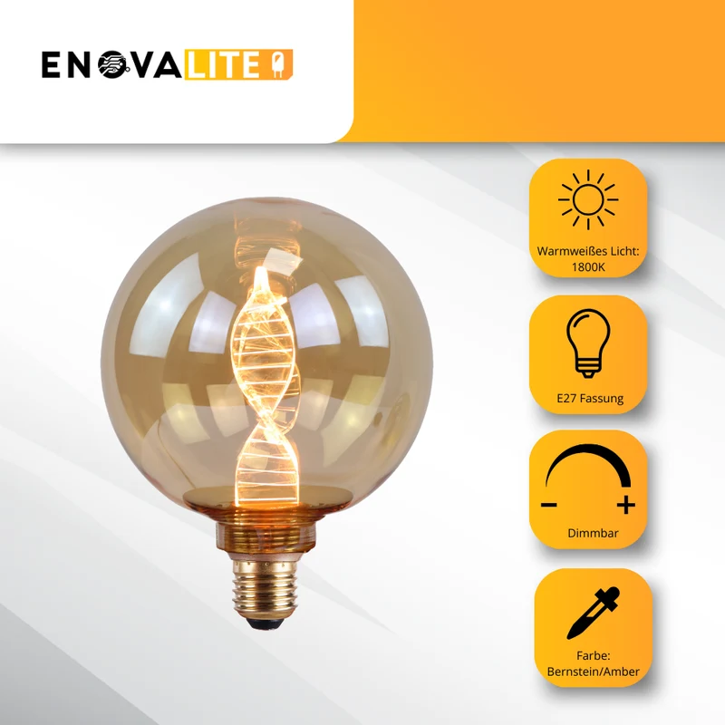 LED Filament Leuchtmittel, E27, 4 W, 120 lm, warmweiß, dimmbar