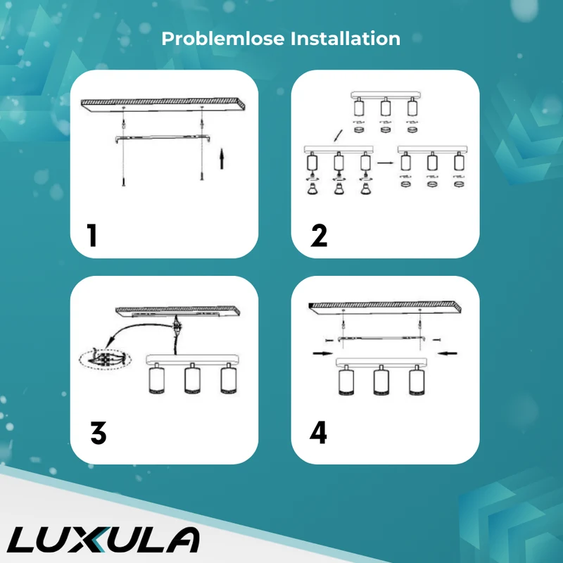 6er Pack Schwenkbarer LED Aufbauspot mit GU10 Fassung, 3-flammig, schwarz, IP20, Aluminium