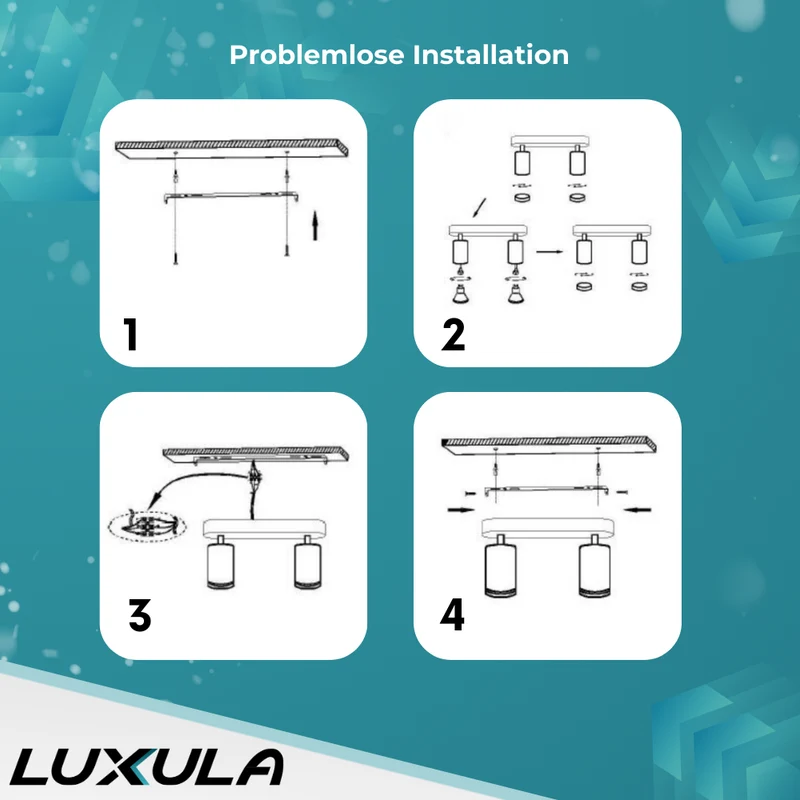 9er Pack Schwenkbarer LED Aufbauspot mit GU10 Fassung, 2-flammig, weiß, IP20, Aluminium