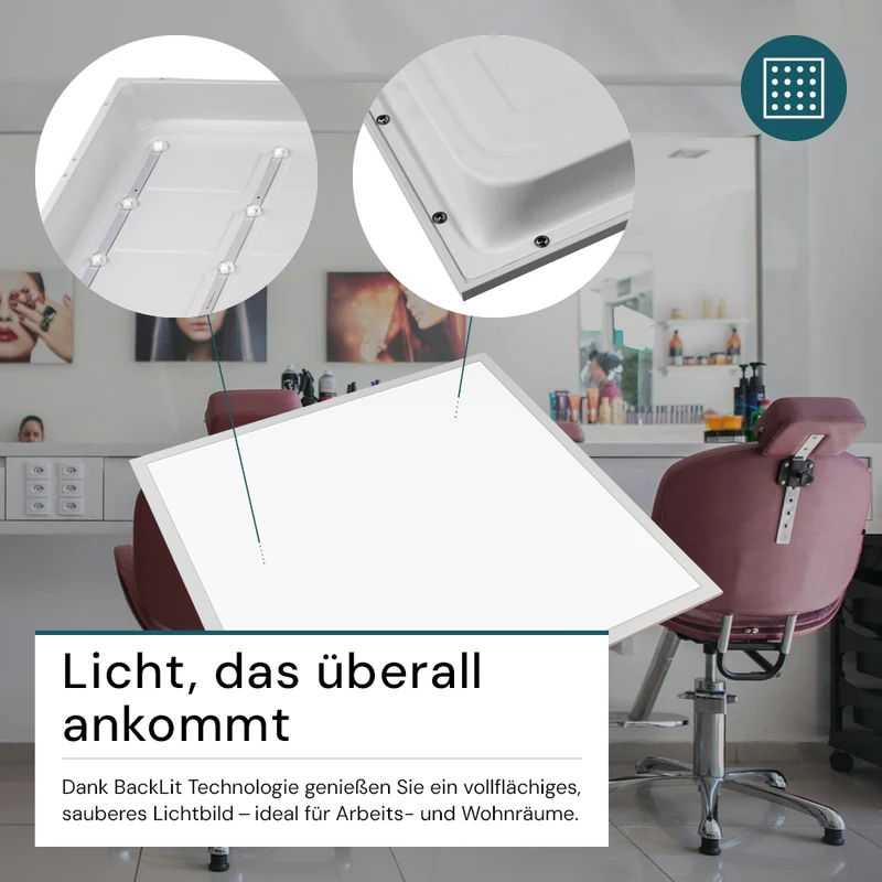 LED BackLit Panel UGR<19, 62x62 cm, 36W, 3600lm, 6000K