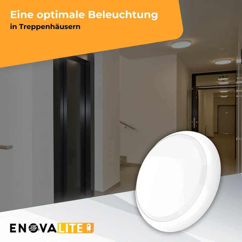 LED-Notstrom Deckenleuchte, 8 h Notlicht, 18 W, 1800 lm, 3000-6000 K, IP65