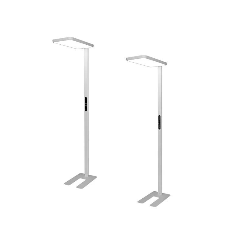 2er Pack LED Büro-Stehleuchte, Up/Down, weiß, 100 W, 7000 lm, 4000 K (neutralweiß), UGR<16, CRI98, dimmbar, RG0, Bridgelux LED, Arbeitsplatzleuchte