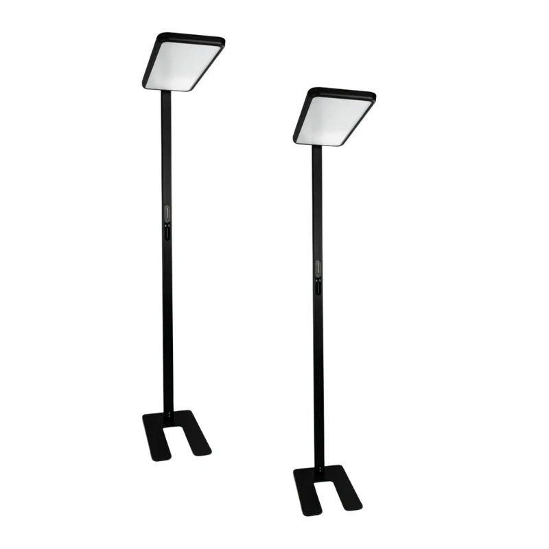 2er Pack LED Büro-Stehleuchte, Up/Down, schwarz, 100 W, 7000 lm, 4000 K (neutralweiß), UGR<16, CRI98, dimmbar, RG0, Bridgelux LED