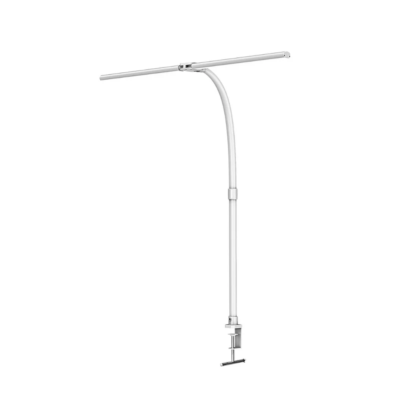LED-Schreibtischlampe, Doppelkopf, in Weiß, dimmbar, 5 Farbtemperaturstufen, 24 W, 800 lm, klemm- und verstellbare Monitorlampe