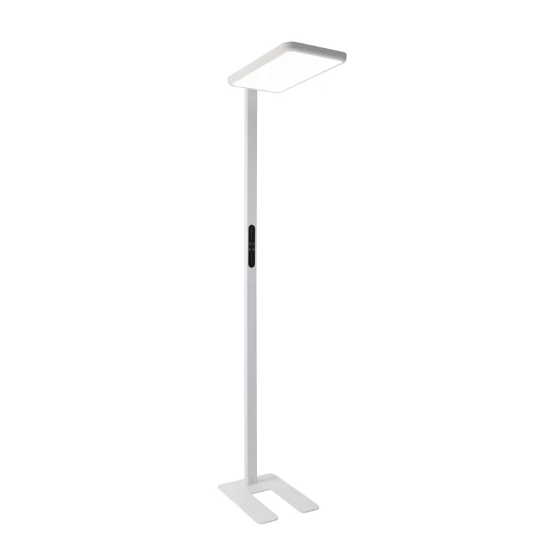 LED Büro-Stehleuchte, Up/Down, in Weiß, 100 W, 7000 lm, 4000 K (neutralweiß), UGR<16, CRI98, dimmbar, RG0, Bridgelux LED, Arbeitsplatzleuchte