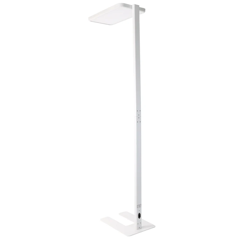 LED Büro-Stehleuchte, Up/Down, in Weiß, 100 W, 7000 lm, 4000 K (neutralweiß), UGR<16, CRI98, dimmbar, RG0, Bridgelux LED, Arbeitsplatzleuchte