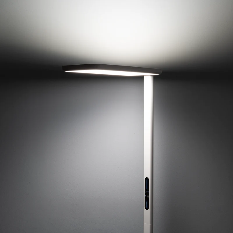 LED Büro-Stehleuchte, Up/Down, in Weiß, 100 W, 7000 lm, 4000 K (neutralweiß), UGR<16, CRI98, dimmbar, RG0, Bridgelux LED, Arbeitsplatzleuchte