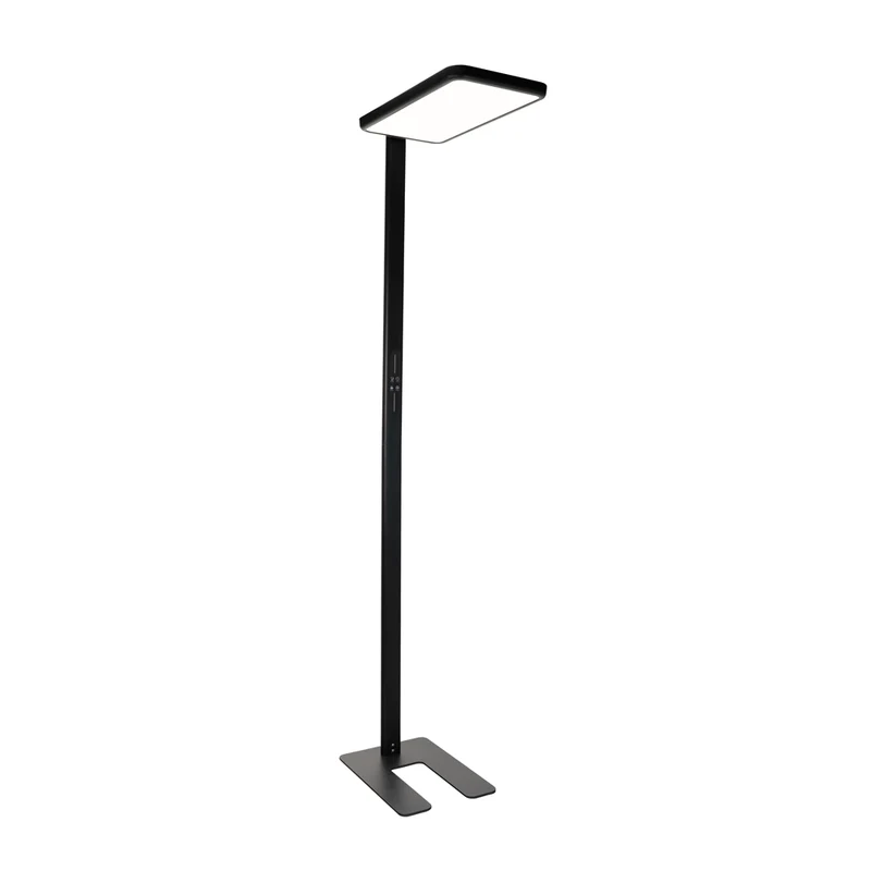 LED Büro-Stehleuchte, Up/Down, in Schwarz, 100 W, 7000 lm, 4000 K (neutralweiß), UGR<16, CRI98, dimmbar, RG0, Bridgelux LED