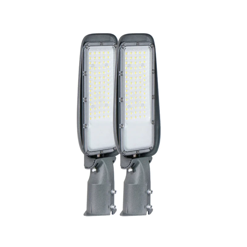 2er Pack LED Straßenleuchte, 150 W, 4500 K (neutralweiß), 15000 lm, grau, IP65, Wand- und Mastmontage