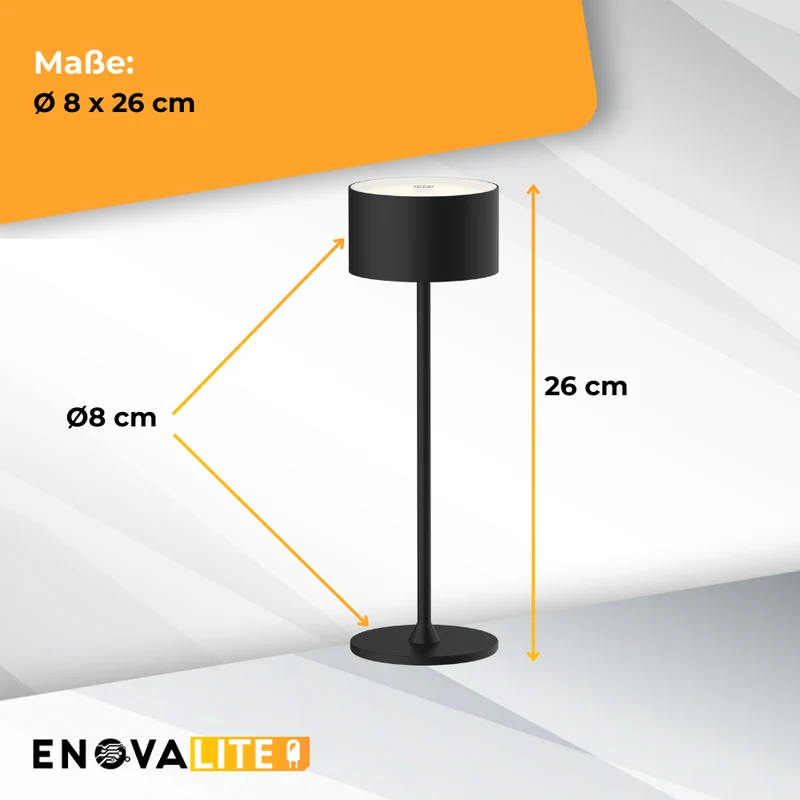 3er Set LED-Tischleuchte mit Akku, inkl Ladestation, Up- & Downlight, Dimm- & CCT-Funktion, schwarz, wiederaufladbar, Innen und Außenbereich, IP44, USB-C