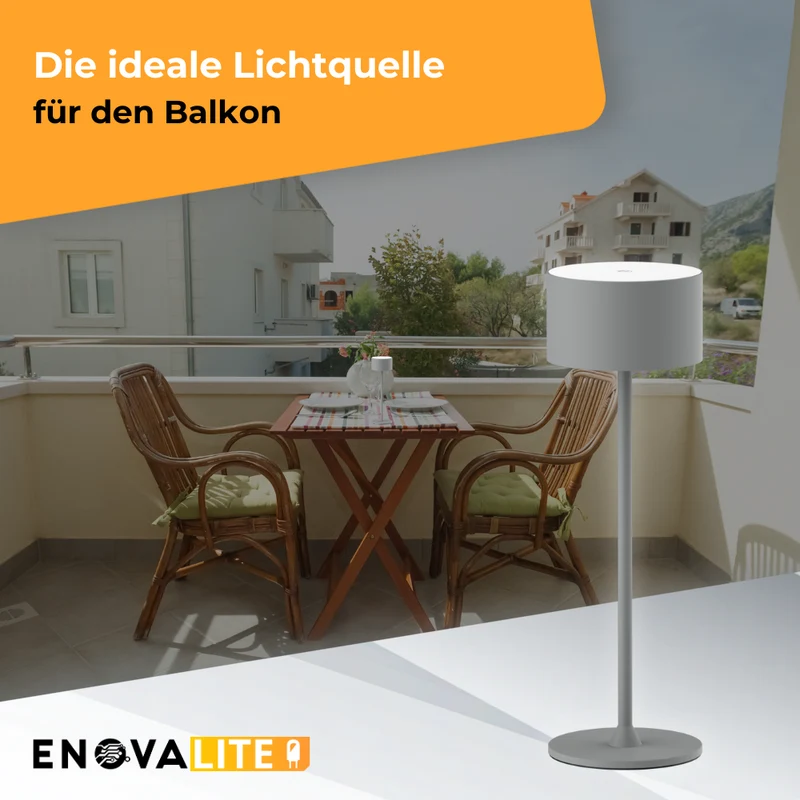 3er Set LED-Tischleuchte mit Akku, inkl Ladestation, Up- & Downlight, Dimm- & CCT-Funktion, grau, wiederaufladbar, Innen und Außenbereich, IP44, USB-C