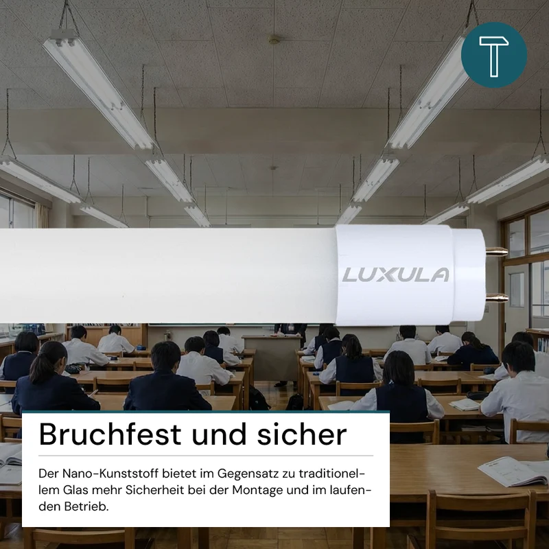 LED T8 Röhre, 150 cm, 120 lm/W, 22 W, 2640 lm, 4000 K (neutralweiß), mit Brücke
