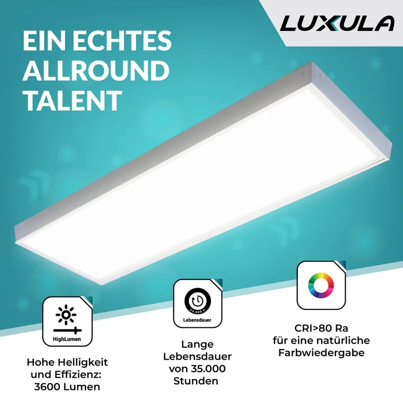 LED Panel, mit Montagerahmen, 120x30, 36W, 3600lm, 4000K, inkl Netzteil