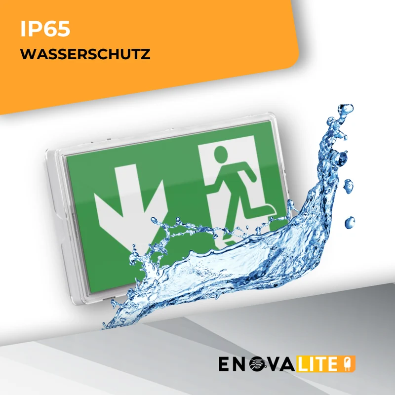 LED-Fluchtwegleuchte mit Fernbedienung, 8h Notstromakku, TEST-Funktion, IP65