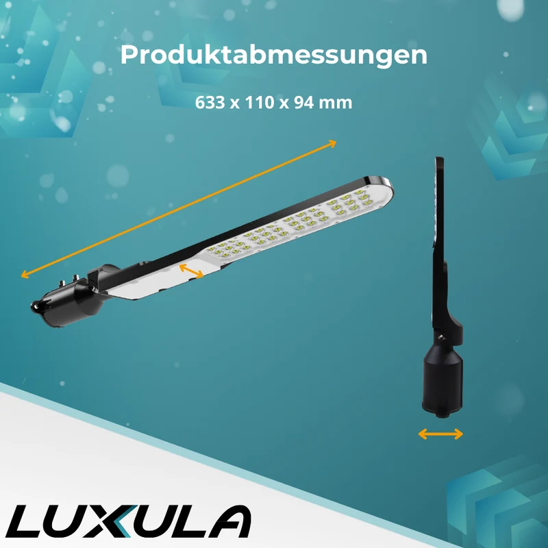 5er Pack LED Straßenleuchte, SLIM, 100 W, 12000 lm, 5000 K (neutralweiß), IP65, Wand- und Mastmontage