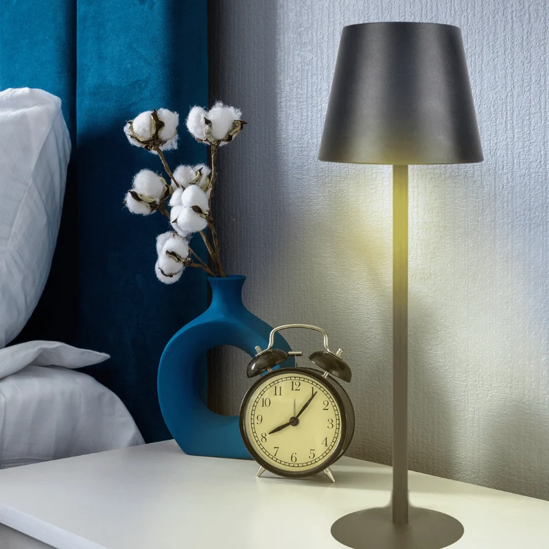 2er Set LED-Tischleuchte mit Akku, Dimm- & CCT-Funktion, wiederaufladbar, IP44, USB-C, schwarz