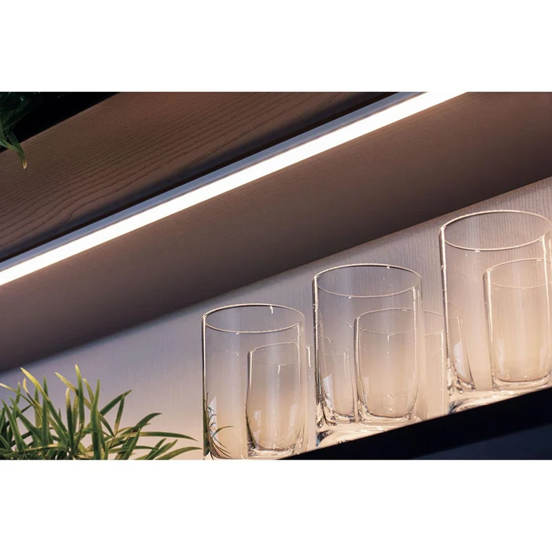 LED Strip Profil Base Weißer Diffusor 2m Alu-Eloxiert Satin