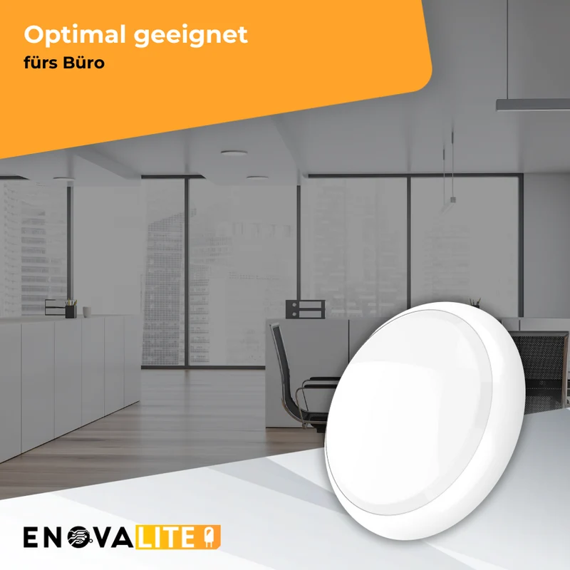 LED-Notstrom Deckenleuchte mit Fernbedienung, 8h Akku, 18 W, 1800 lm, 3000–6000 K
