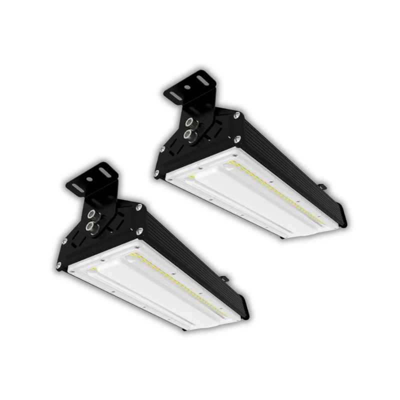 2er Pack LED-Hallenleuchte, linear, 50 W, 6000 lm, 5000 K (neutralweiß), IP65, EPISTAR LED, schwarz
