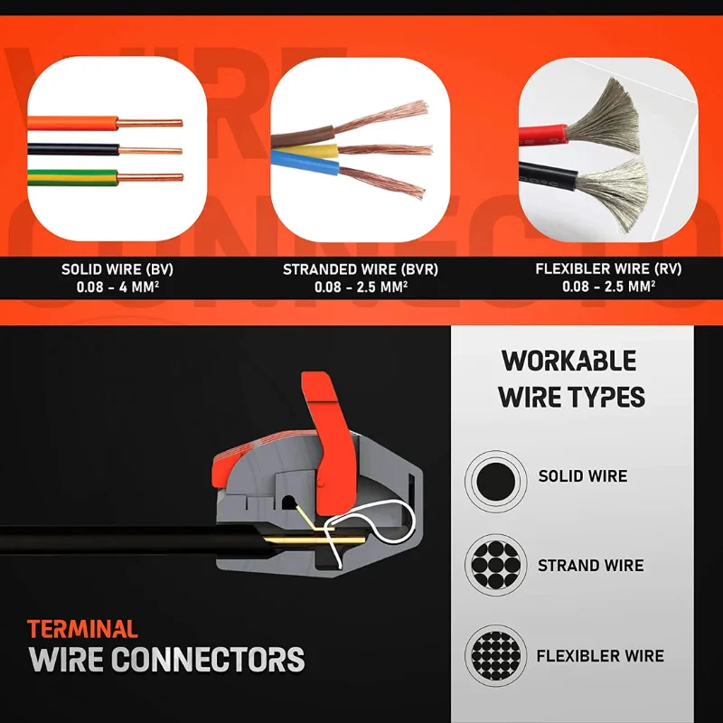 2/3/5-polige Hebelklemmen Kabelverbinder für elektrische Kabel ~2799