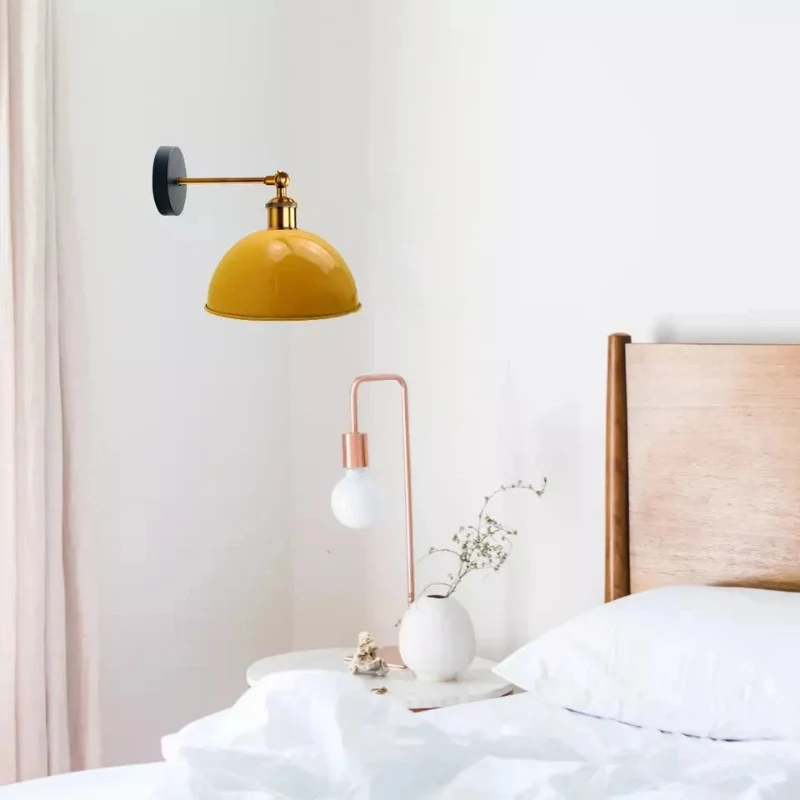 Moderne Gelbe Kuppelschirm LED wandleuchte Wandlampe~2087
