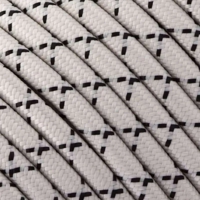Vintage-Rundkabel mit 3 Adern, Schwarz-Weiß~2775