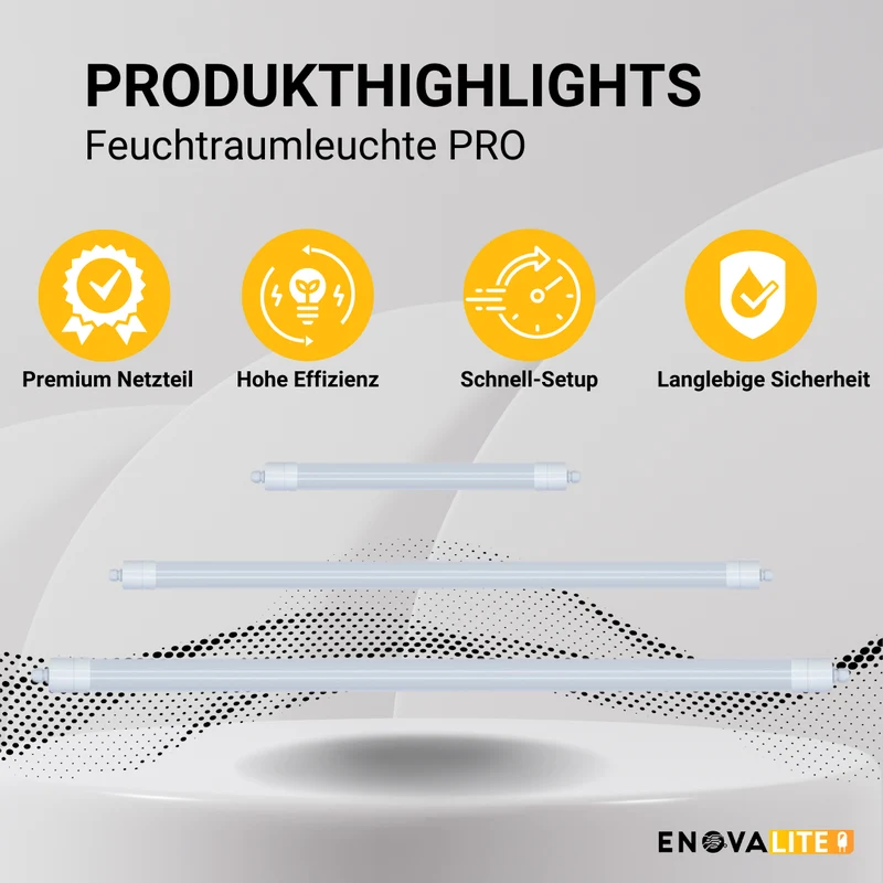 2er Pack LED Feuchtraumleuchte, 120 cm, 36 W, 4320 lm, neutralweiß, IP65, durchschleifbar