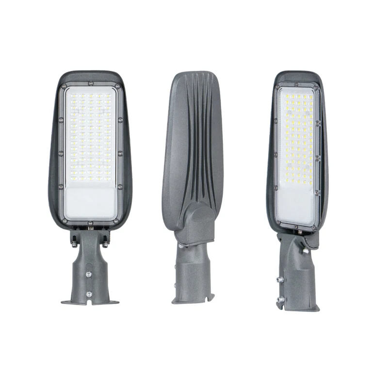 10er Pack LED Straßenleuchte, 150 W, 3000 K (warmweiß), 15000 lm, grau, IP65, Wand- und Mastmontage