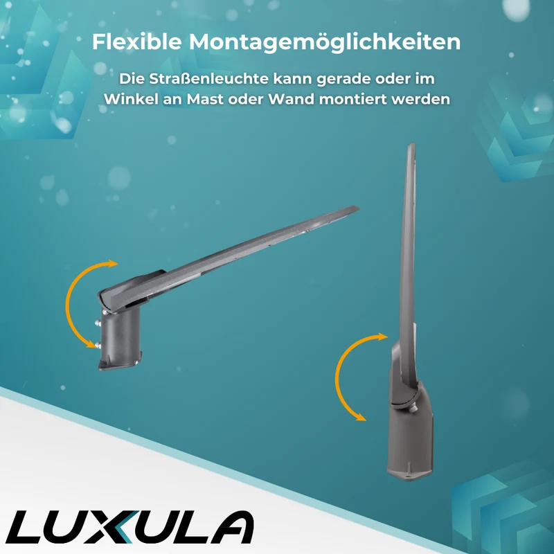 10er Pack LED Straßenleuchte, 150 W, 3000 K (warmweiß), 15000 lm, grau, IP65, Wand- und Mastmontage