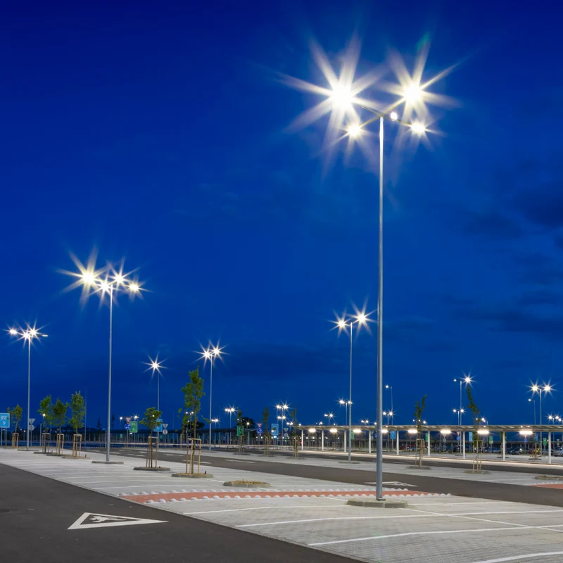 10er Pack LED Straßenleuchte, 150 W, 3000 K (warmweiß), 15000 lm, grau, IP65, Wand- und Mastmontage