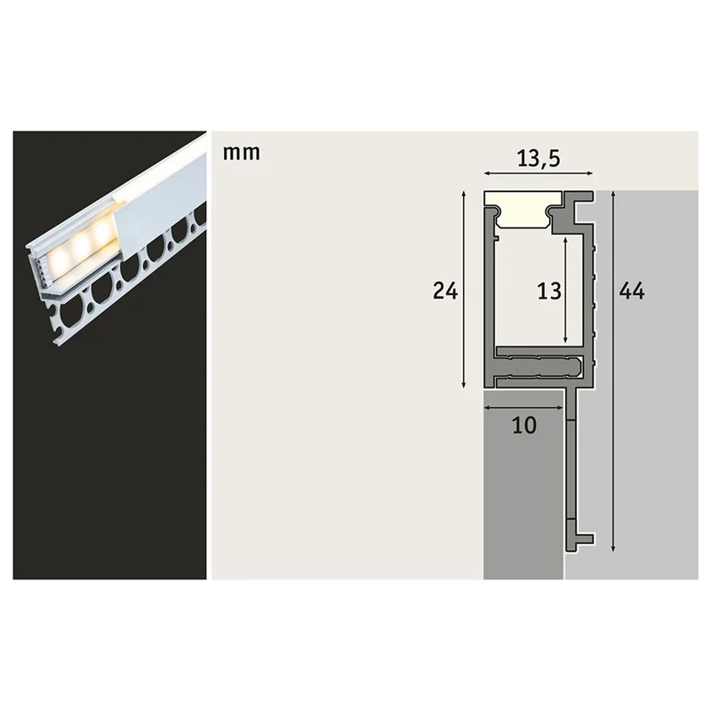 LumiTiles LED Strip Einbauprofil Top 1m Alu-Matt