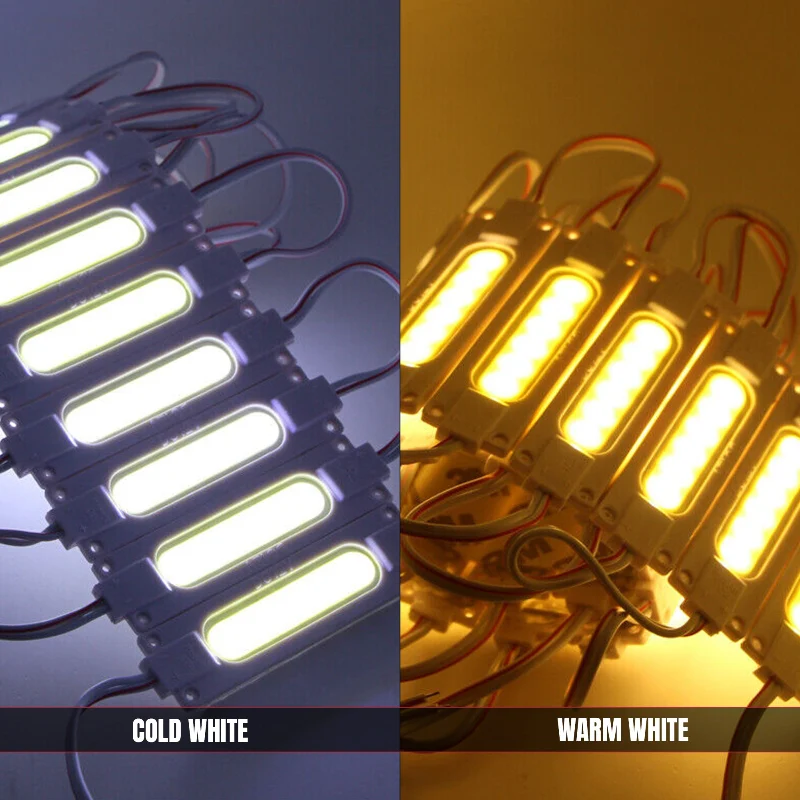 10er Set COB LED Module 12V IP65 Kaltweiß ~1750