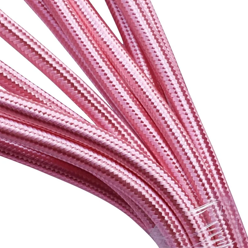 1m LED Wandleuchte Kabel,2-adrig Rosa Textil, 2x0,75mm²~1155